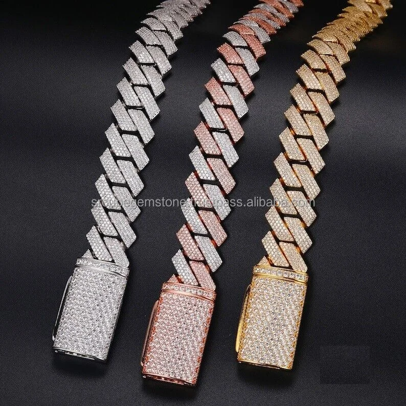 16mm Cuban Miami Chain 200gm Ef Vvs Moissanite New Collection With High Quality Available At Wholesale Price
