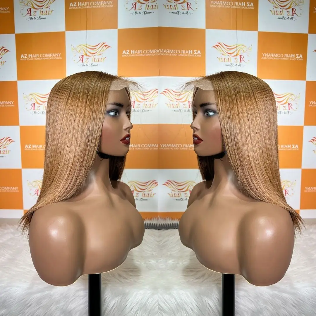 2x6 Honey Blonde Highlight Wig Bone Straight Vietnamese Human Hair Virgin Glueless Piano Color Lace Wigs HD Lace Front Wig