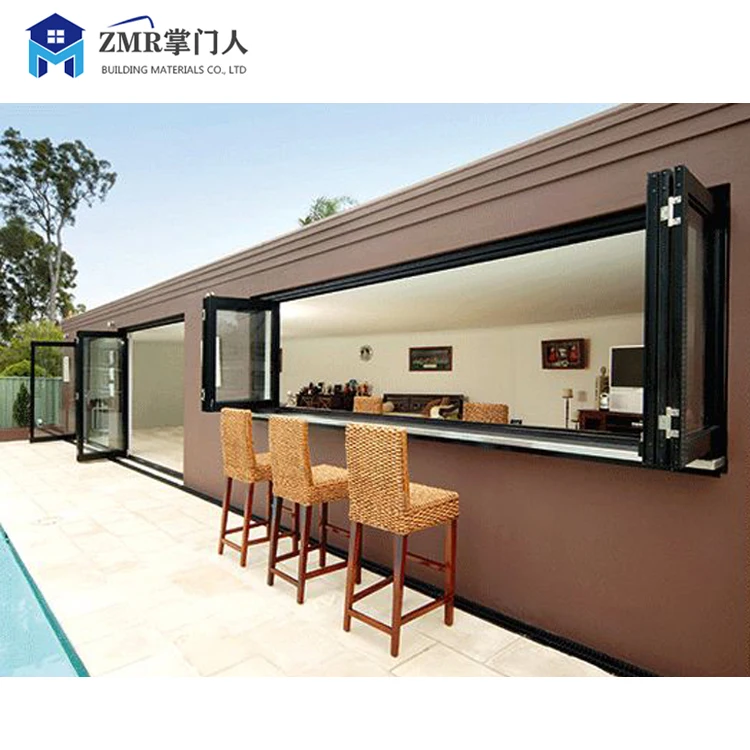 Wholesale commercial aluminum windows and doors folding window for coffee shop