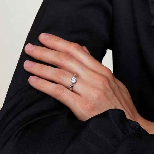 Custom Ring 2 carat 18K White Gold Stone Ladies Engagement Wedding Ring Set Women Diamond Jewelry Lab Grown Ring