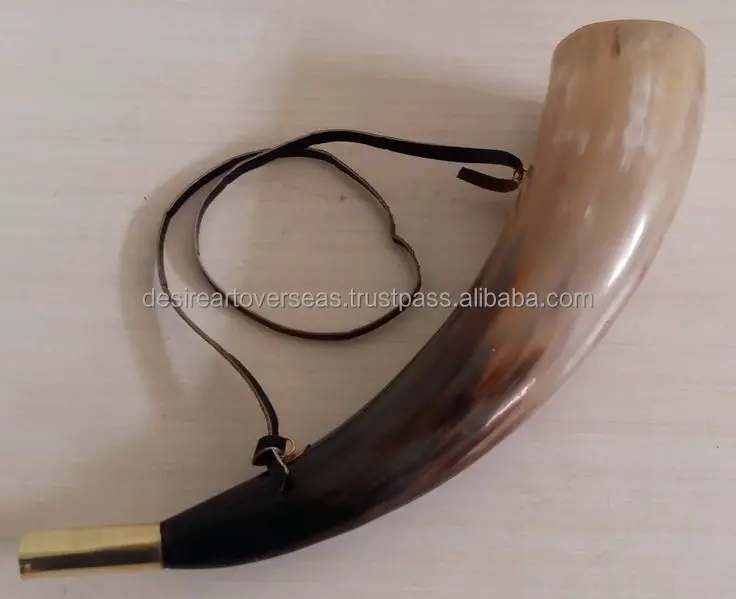 Buffalo Blowing Horn Whistle Natural Sounding Bugle Black Antique Natural Crafts Horn Whistle Natural Drinking