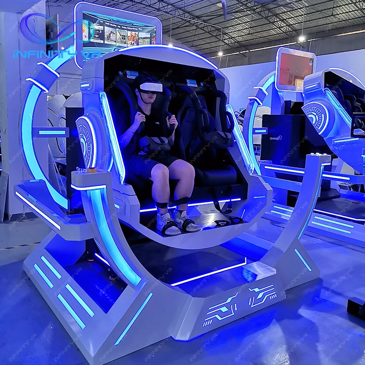 Indoor and Outdoor Carnival VR Business 2 Seats 360 Degree Virtual Reality Spinning Simulations Rides VR Roller Coaster