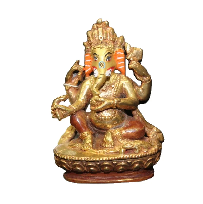 Home Decor Statue Bronze Nepal Handicraft Ganesha Figurine Top Quality Brass Religious SCULPTURE Metal Art for Sale
