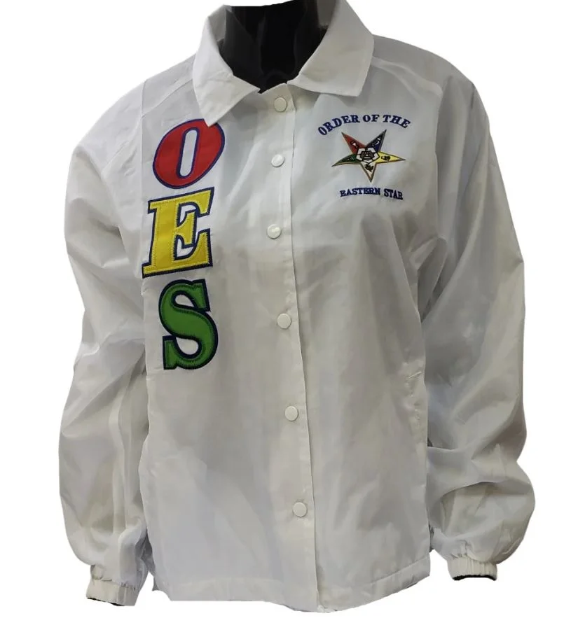 Order of the Eastern Star Embroidery Coaches Jacket OES Embroidered Custom Crossing Line Oes Jacket Masonic Regalia