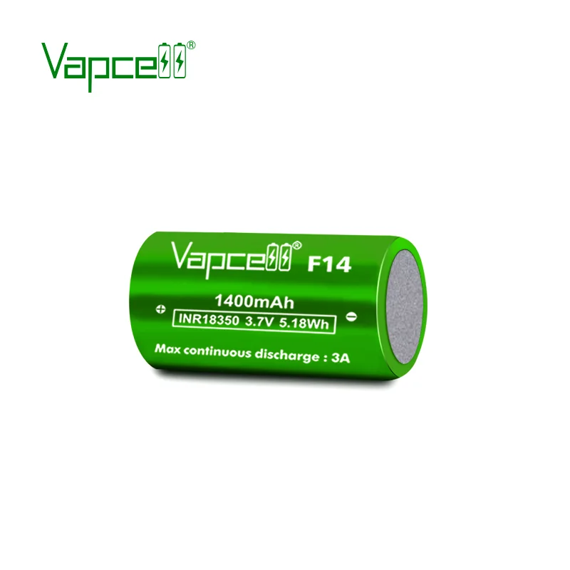 Best selling Vapcell F14 1400mAh 3A INR18350 Li-ion Battery 3.7V Lithium ion battery for flashlight