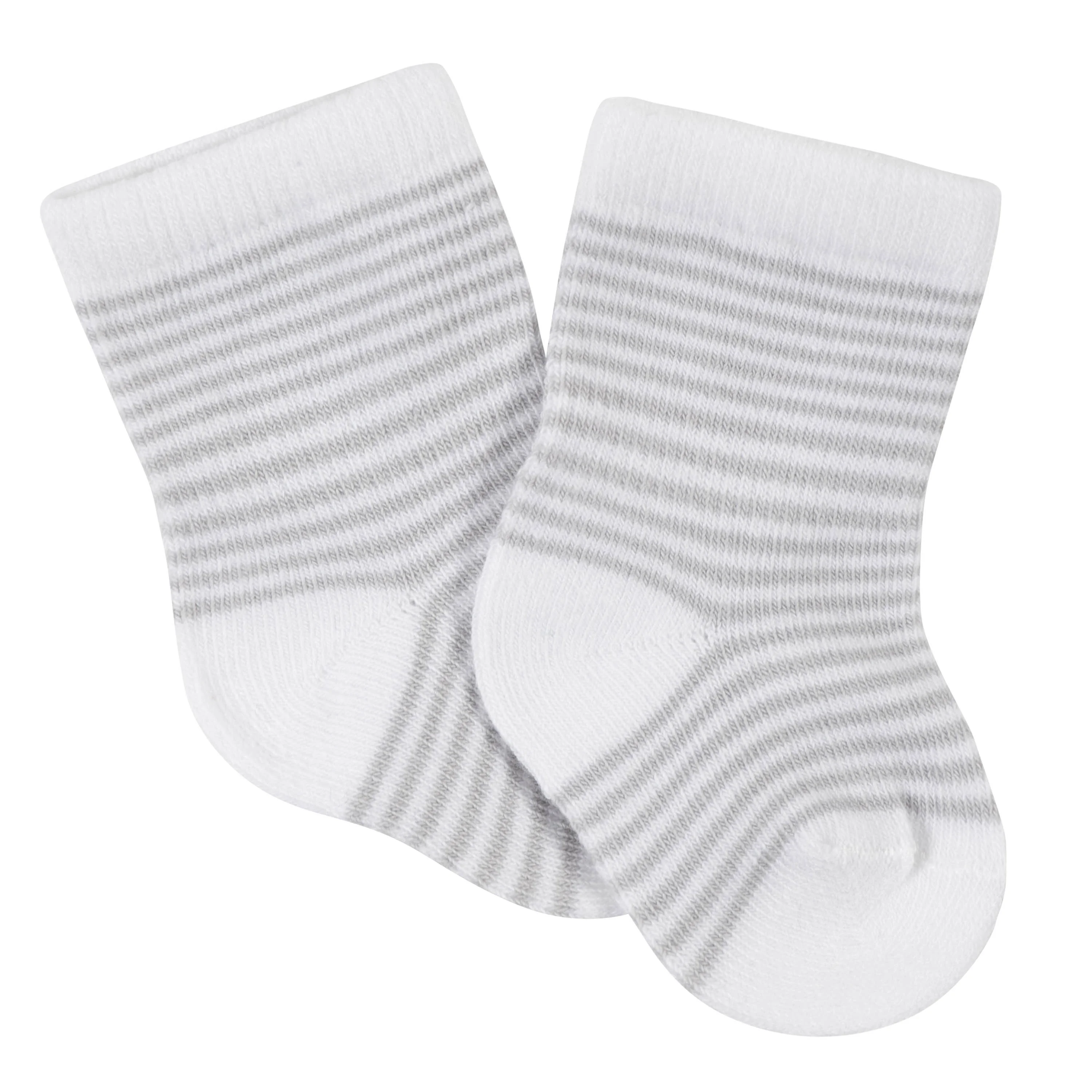 Gerber Unisex Crew Socks for Newborns 0-3 Months Baby Animals Wiggle Proof Jersey 6-Pack for Girls