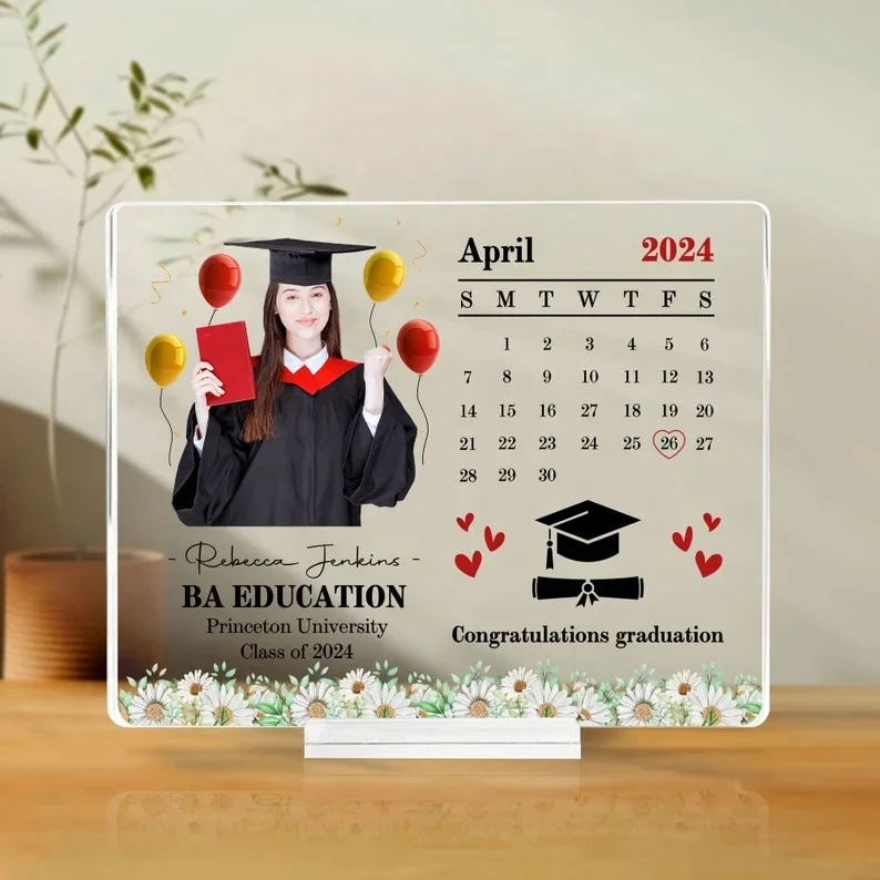 Personalized Graduation Plaque Sign, Congrats Grad Acrylic Plaque, New Graduate Gift, Graduation Class Of 2024.