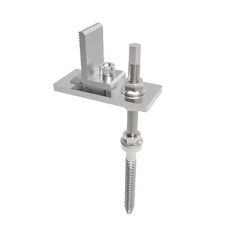 Solar Roof Double Threaded Hanger Bolt Solar Mounting System  Solar Roof Bracket Pitched Tin Roof Adjustable Stud L Foot