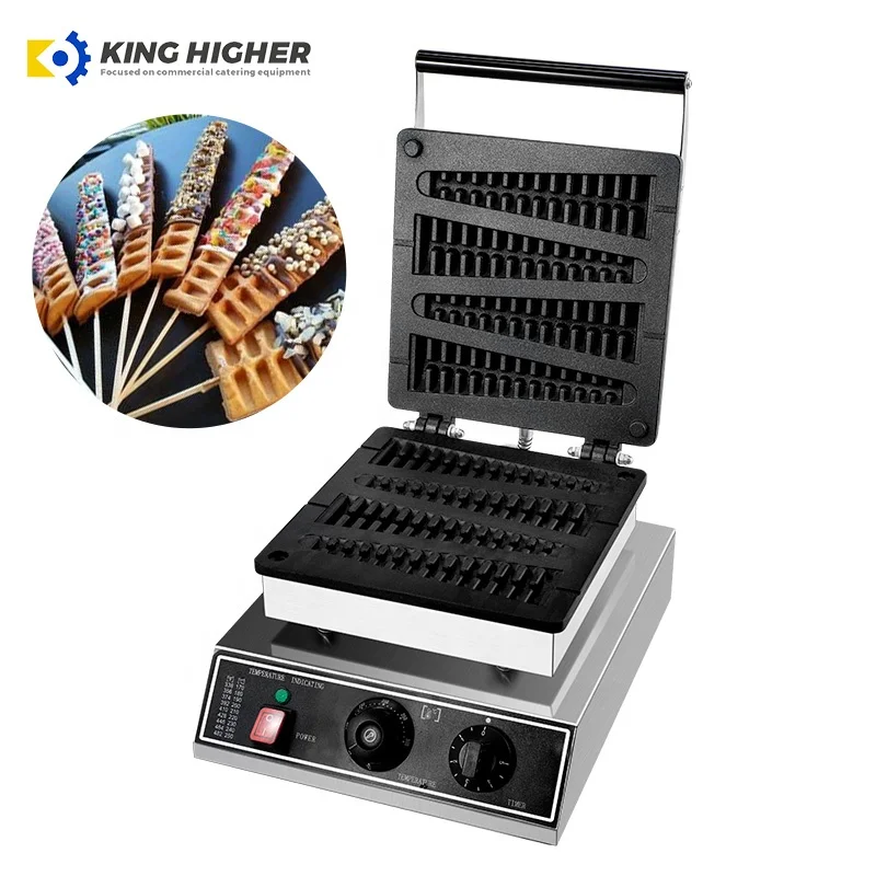 Commercial Lolly Nonstick Electric Waffle Maker 4-Stick Christmas Tree Snack Machine on Sale