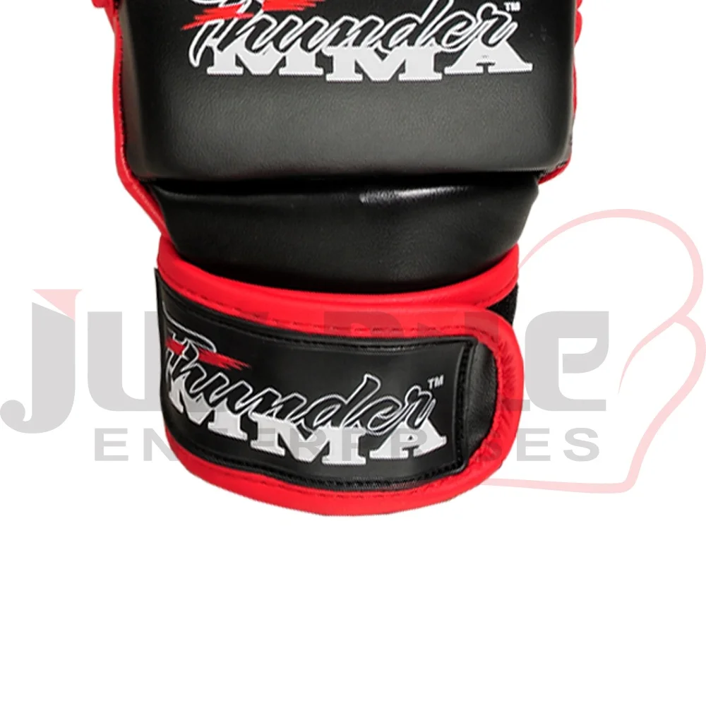 Custom Logo PU MMA Sparring Boxing Gloves red and black half finger gloves weight lifting OEM ODM manufacturer