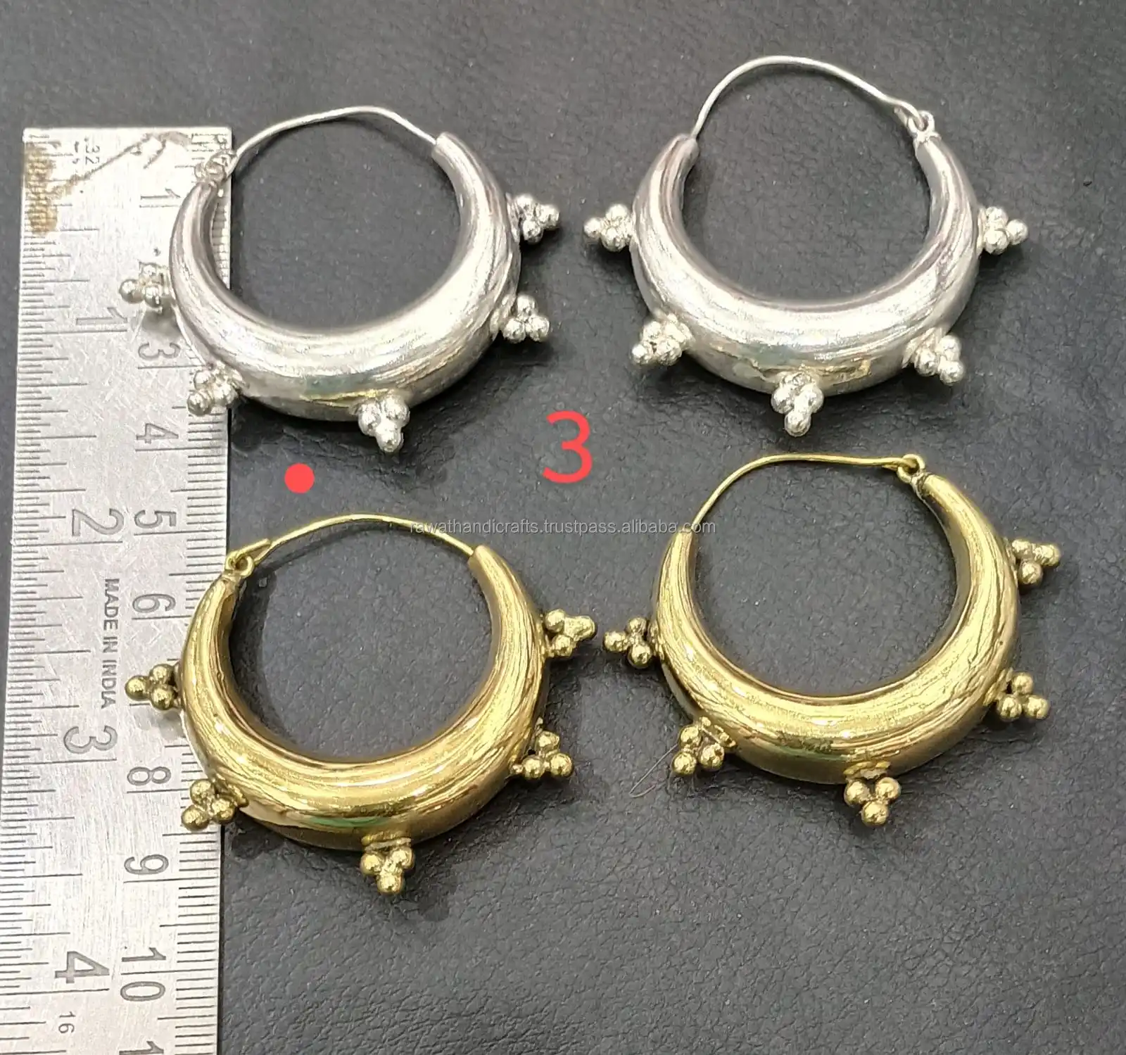 20221029Q Wholesale Gold-Plated Indian Snake Designs Brass Hoop Earrings Luxury Jewelry with Silver Accent