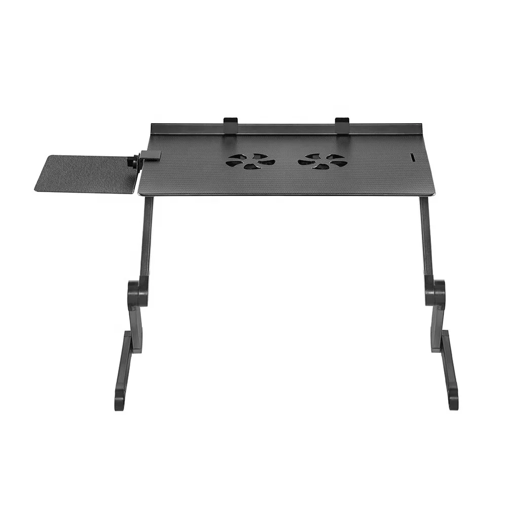Home Office Furniture Standing Desktop Converter Height Adjustable Foldable  Laptop Desk with Mouse Pad Side Mount & Cooling Fan