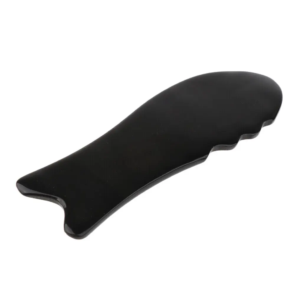 Gua Sha tool fish with notch buffalo horn