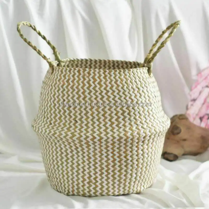 2022 Best Selling Woven Rattan Seagrass Basket Storage Box Foldable Storage Basket Dht Handicraft Manufacture Vietnam