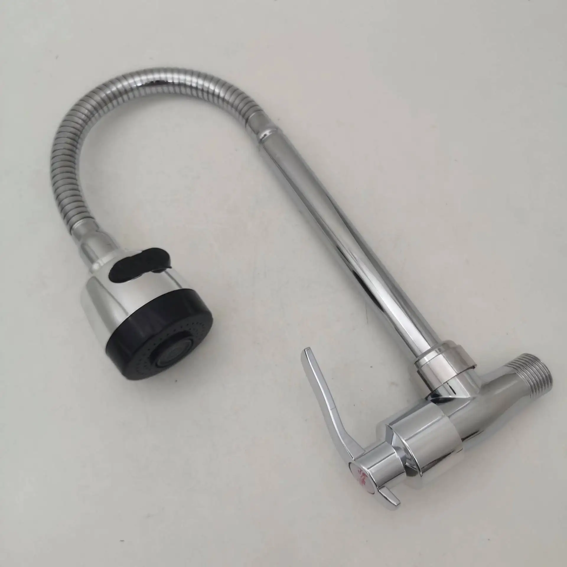 SAKEMI Custom New Design Wall Sink Kitchen Faucet Flexible Tube Single Handle Cold Water Zinc Tap