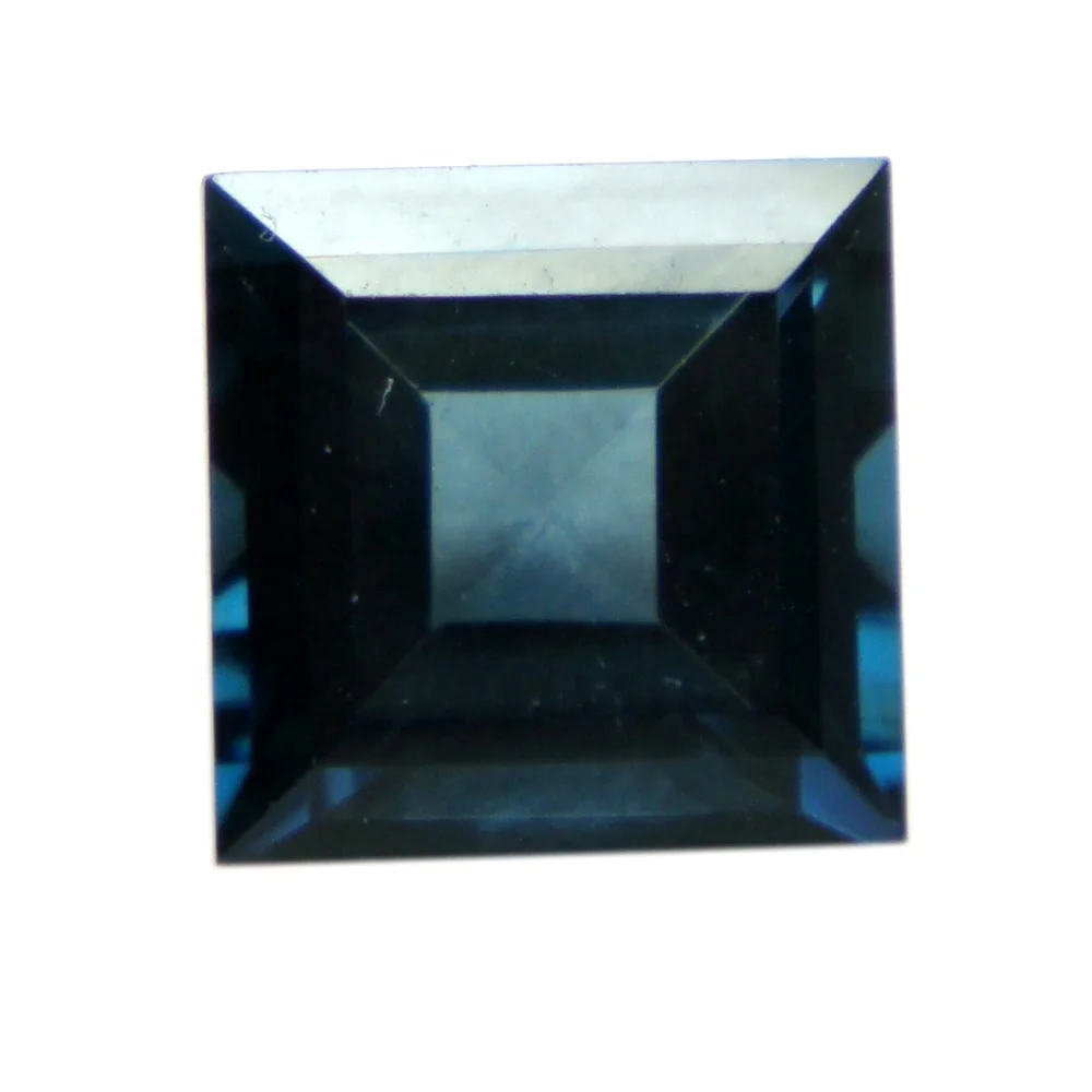 Квадратный Ограненный натуральный голубой топаз AA +