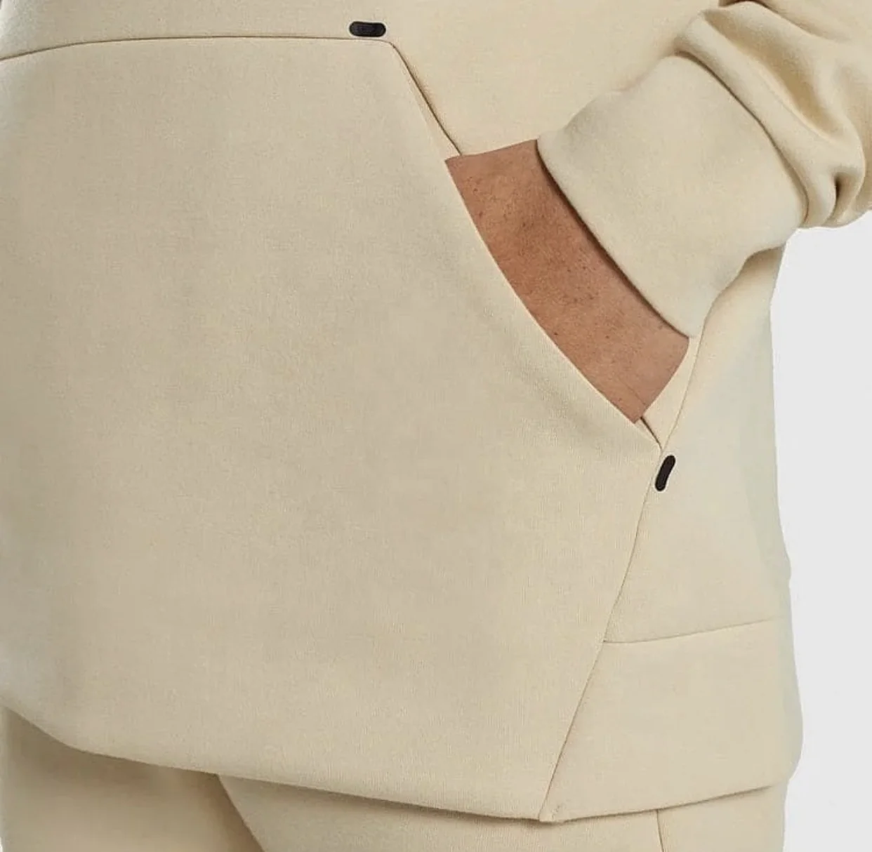 Wholesale Factory Made High Quality Fitted Tracksuits Custom Men Fashion zipper Hooded Suit Four Season Thick Plain Jogging Suit