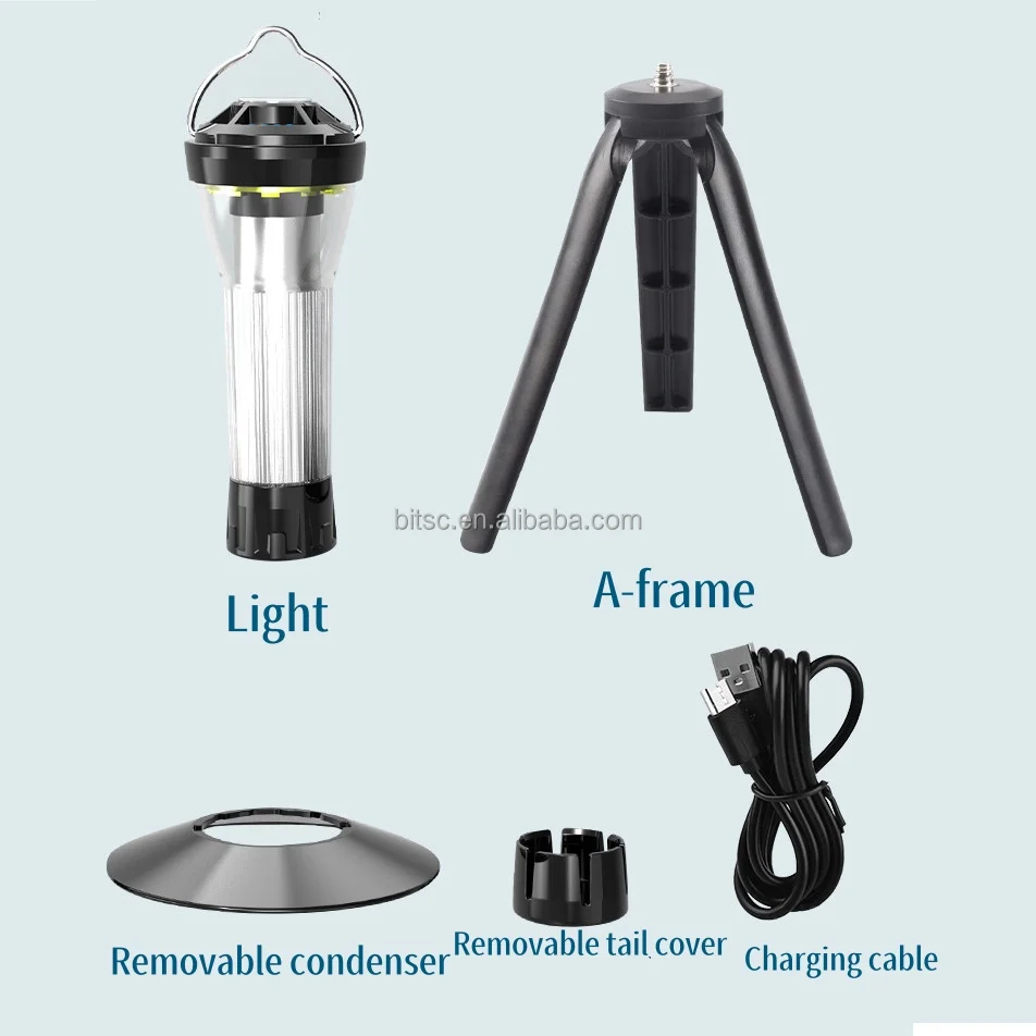 Outdoor Foldable Camping Light Pole Aluminum with Double Hook