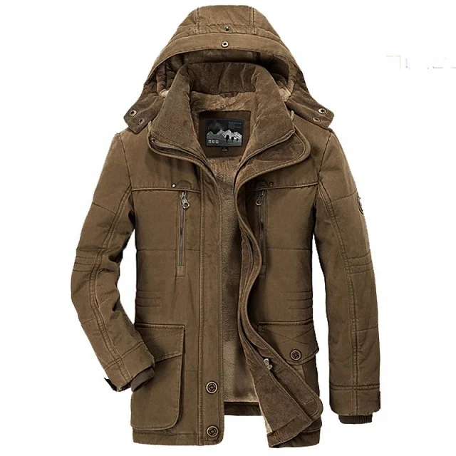 Thicken Warm Cotton Padded Jackets Hooded Windbreaker Parka winter browns mens jacket denim plus size denim bomber jacket