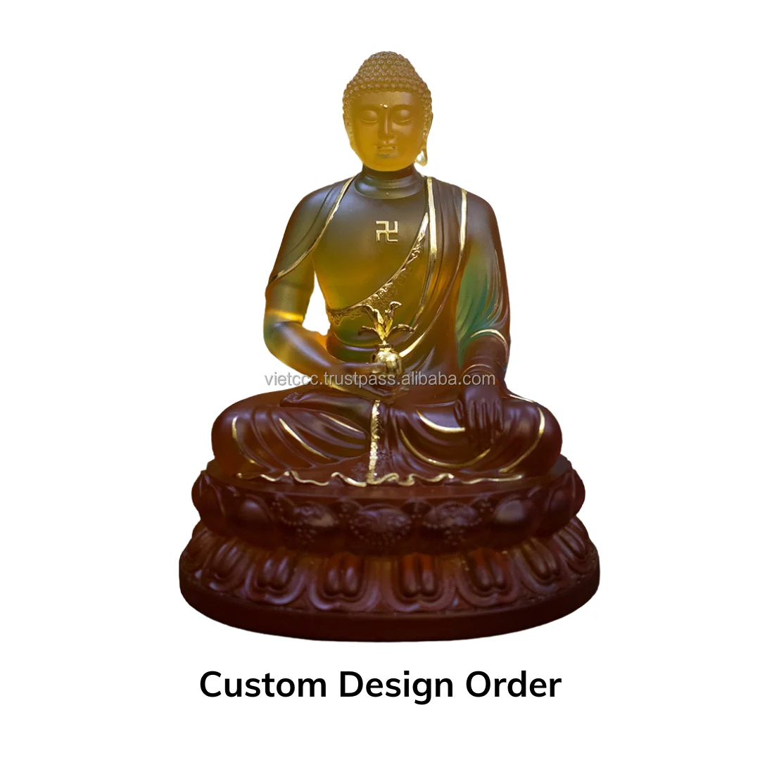 High Quality Customized Size Amitabha Statue Resin Handicraft Sculpture for Home Decoration Ceramic Style Art