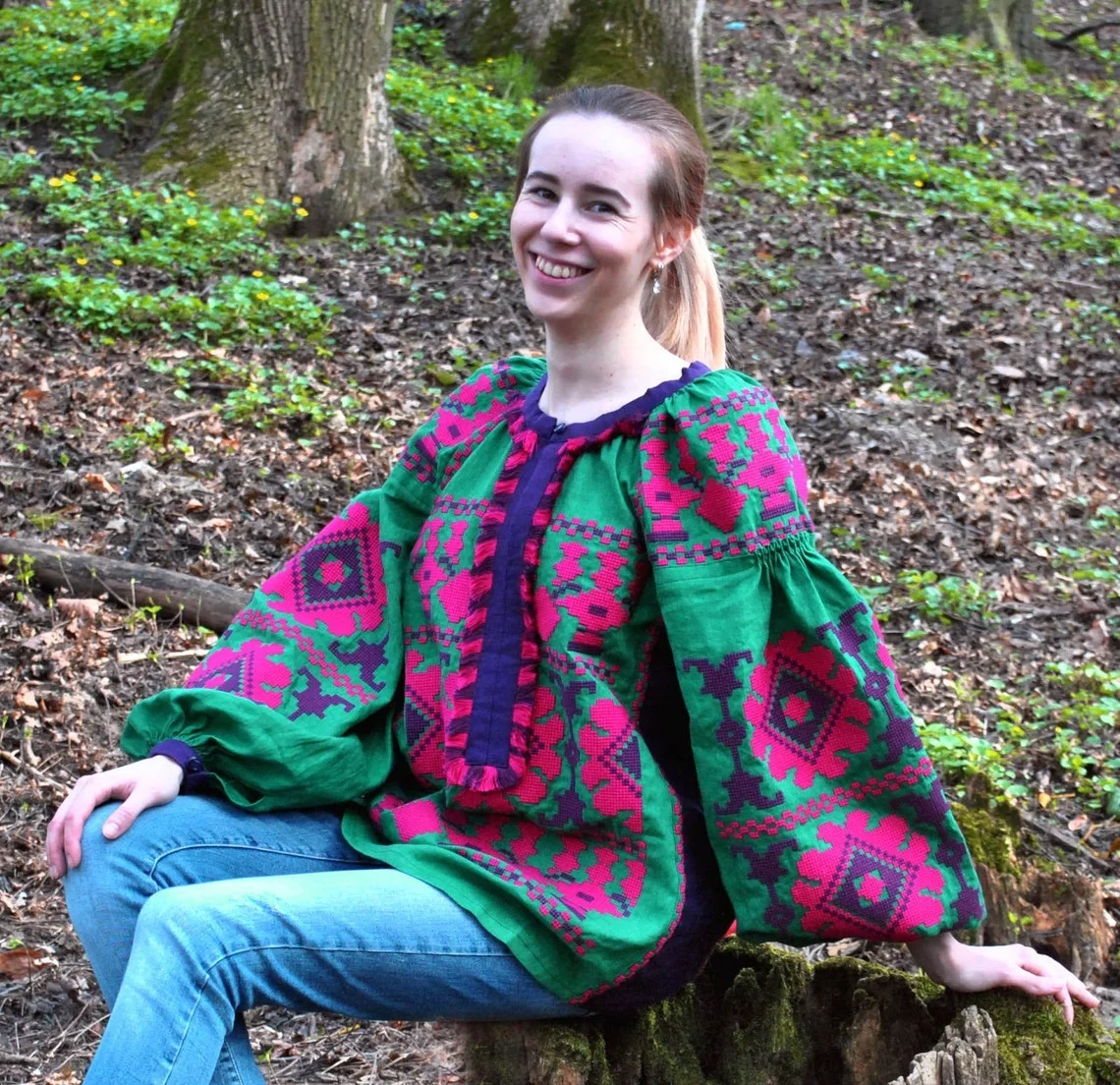 New Arrival Printed Embroidery Work Shirt Causal Tops For Woman Boho Shirt Blouse Fashion