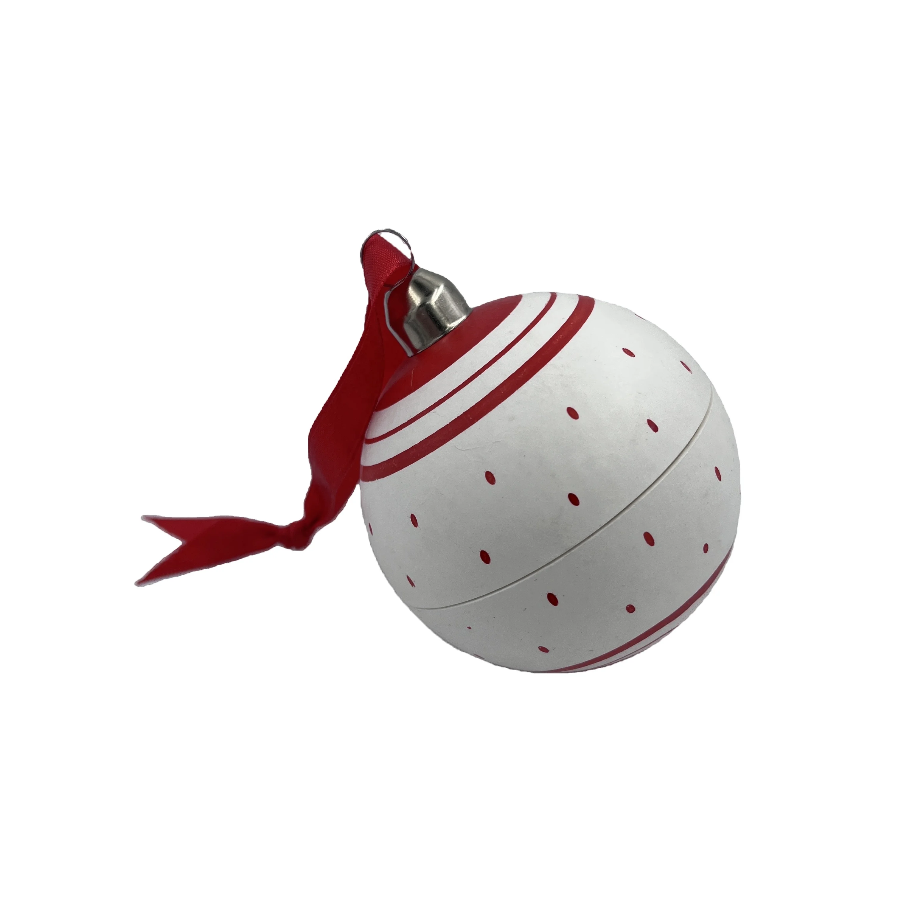 2022 Best Seller Biodegradable Christmas Tree Hang Bagasse  Customized white Xmas Ornament Decorated Pendant Ball for Festivals