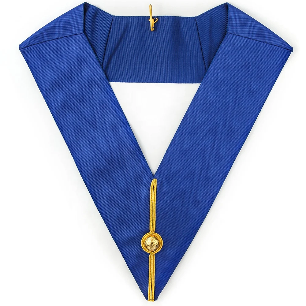 Masonic craft grand rank undress watermarked blue ribbon with gold trim and high quality for wearing