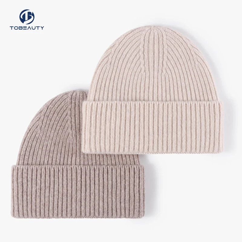 Hot Sale Cable Knit Cashmere Wool Hat Beanie Warm Winter Soft Knitted Kids Adults Knit Hats Beanie