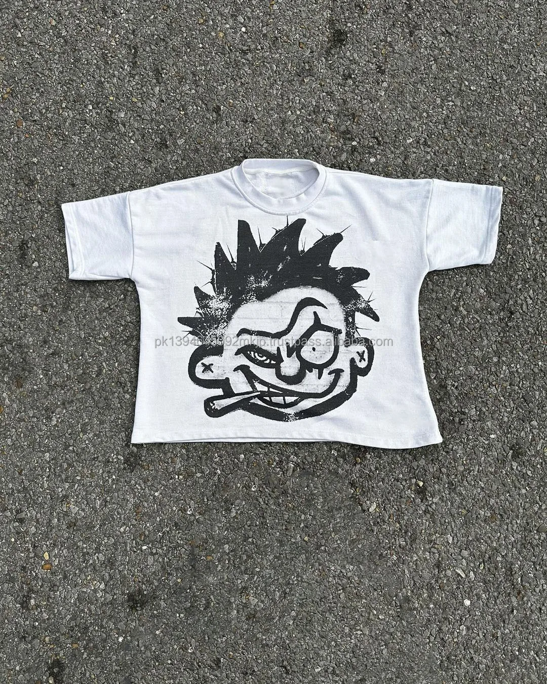 High Quality Custom Logo Screen DTG Printing 100% Cotton 260GSM Drop Shoulder Cropped Length Box Fit men Oversize T-Shirt