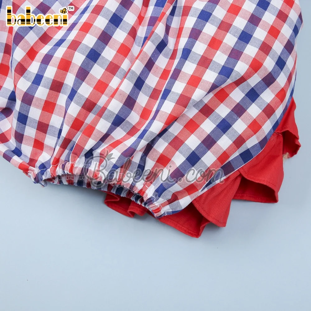 American 4th of July smocked pattern girl bubble romper ODM OEM wholesale smocked children clothing baby girl clothes- BB2982