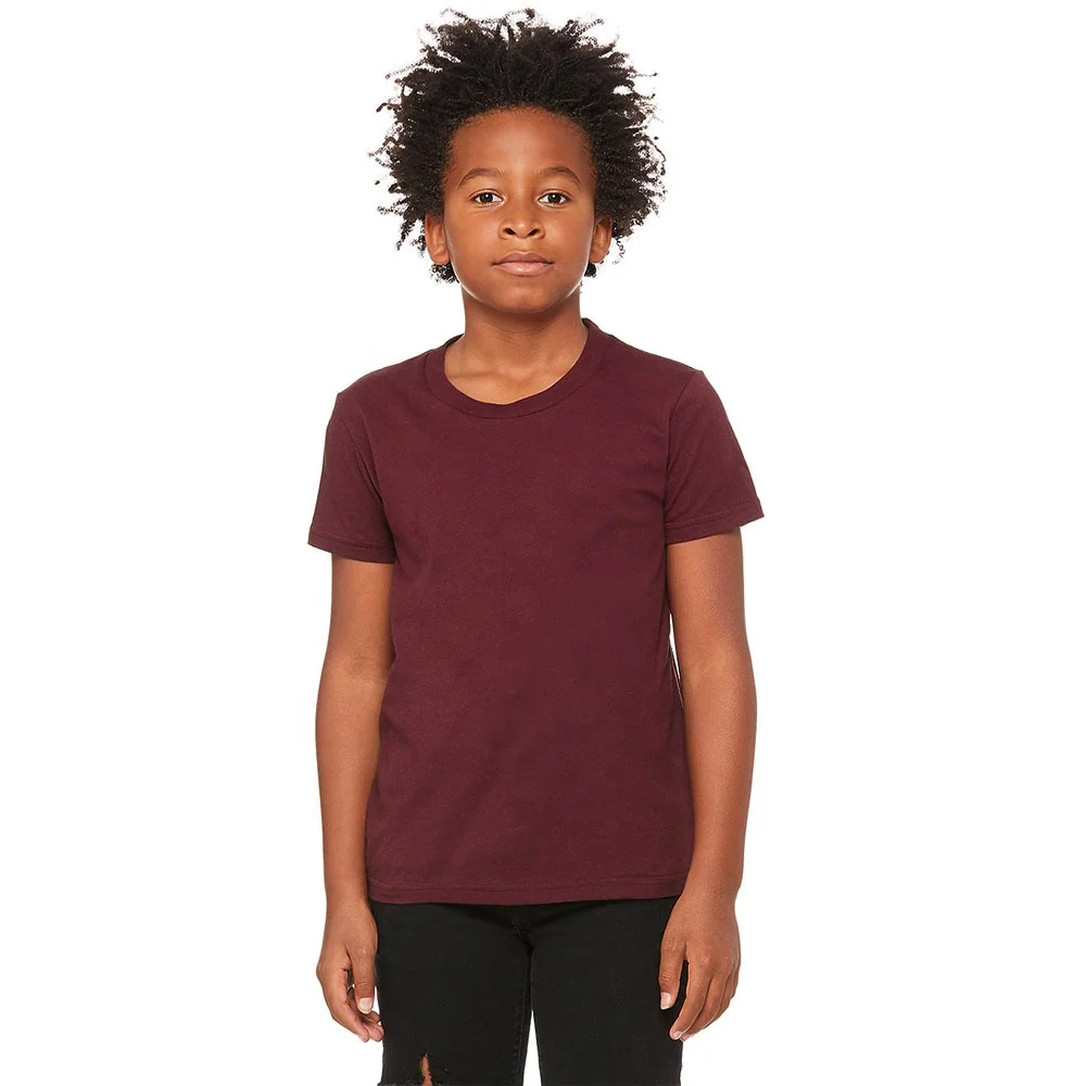 Bella + Canvas 3001Y Unisex Cotton Youth Jersey Tee Casual O-Neck T-Shirt for Kids Custom Logo Breathable Toddler Shirts