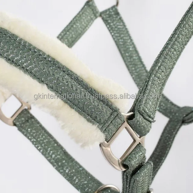 Nylon Webbing Horse Halter High Comfort High Quality Fleece Sponge Padded Horse Halter with Fleece Cushion Nylon horse halter
