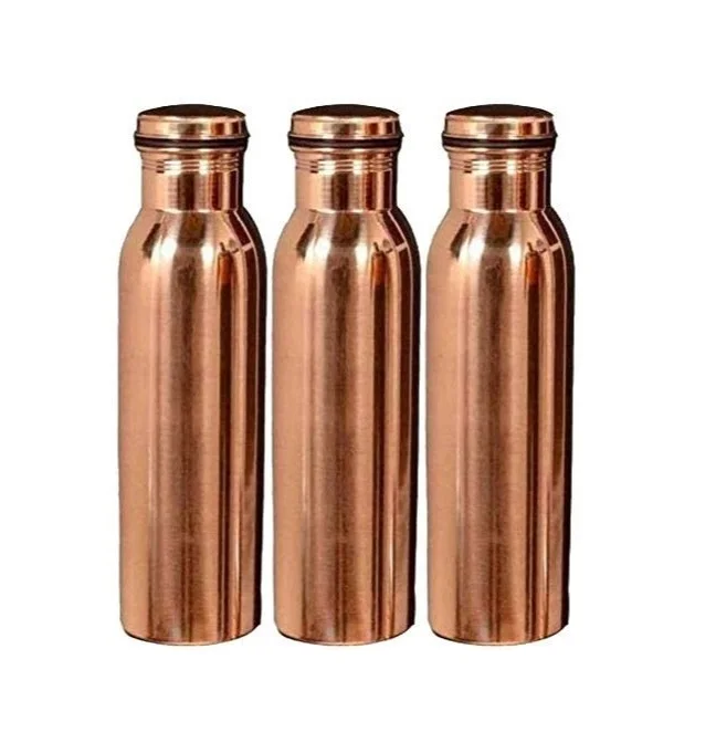 Elegant 1000ml Ayurvedic Copper Water Bottle Customized Meena Printed Metal Water Jug for Sale