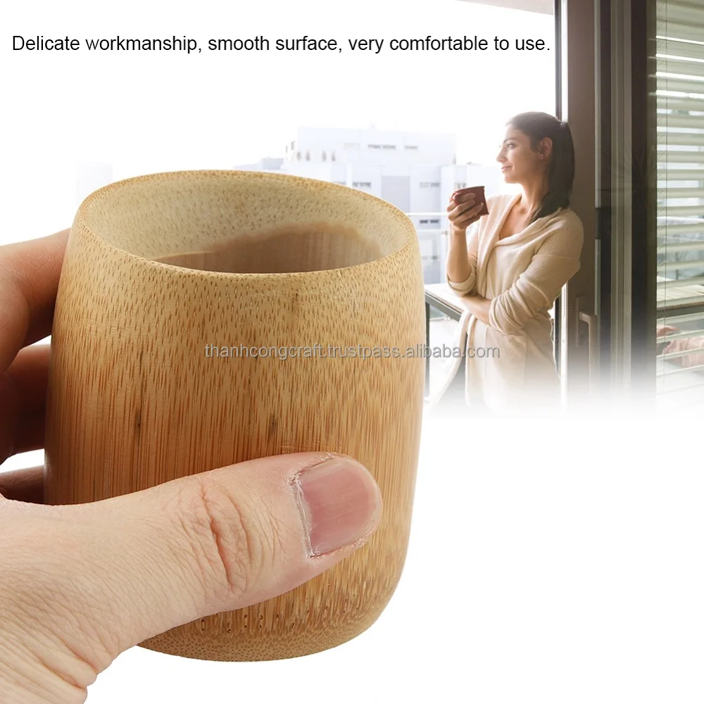 Самый дешевый вьетнамский завод Бамбуковая чашка на заказ 100% натуральный цвет для питья