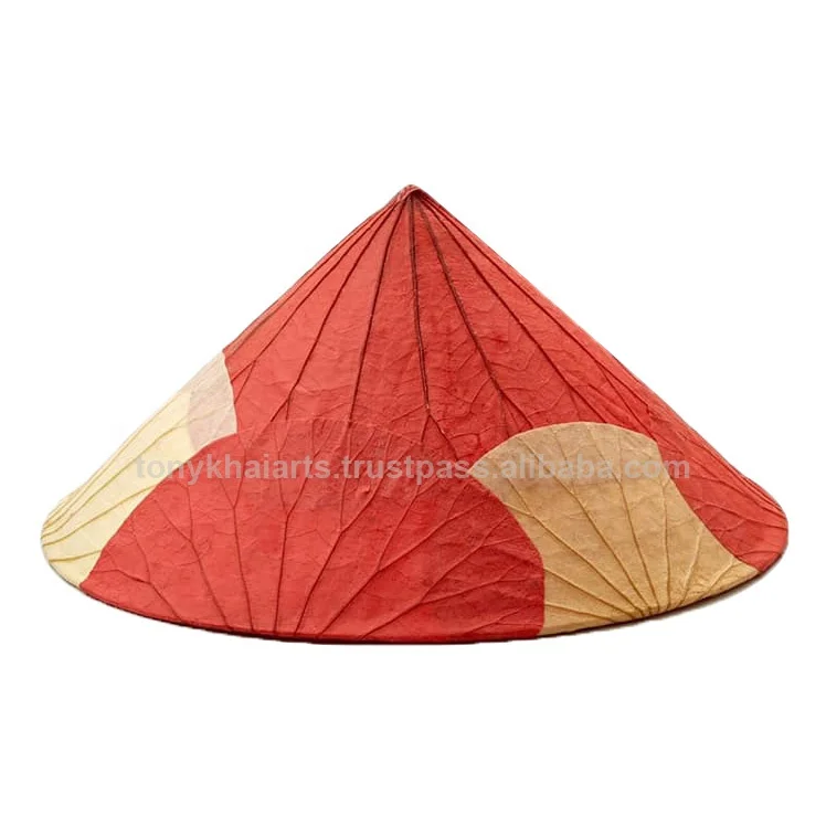 Head Wearing  Decoration Lotus Bamboo and Palm Leaf Colorful Conical Hat Made in Vietnam Use for Decoration and Daily c