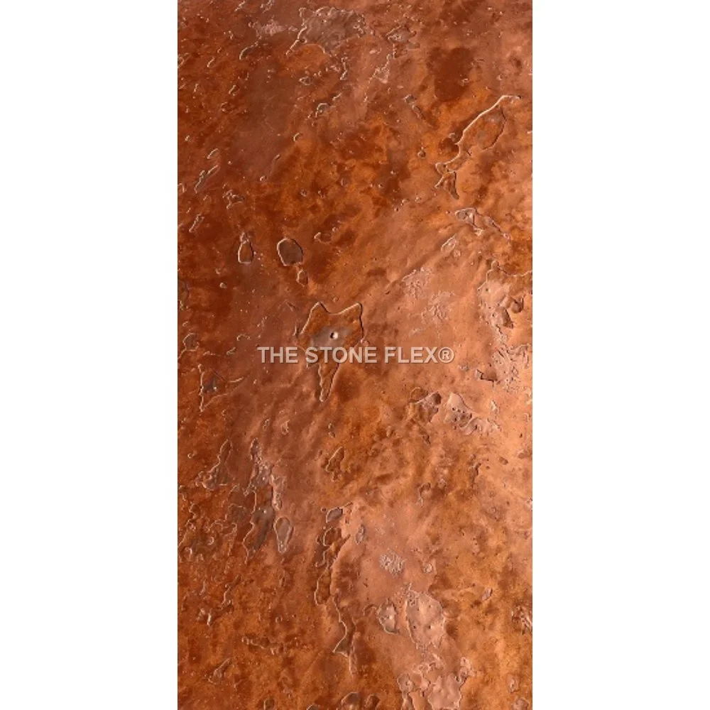 High Quality Flexible Copper Metallic Natural Slate Stone Veneer Tile Polished Finish Modern Interior Exterior Wall Decoration