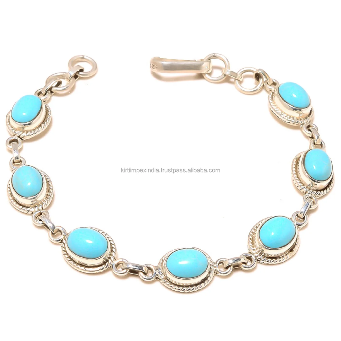 Ожерелье из стерлингового серебра SS925 с бирюзой, ювелирные изделия ручной работы для женщин SJJ0051