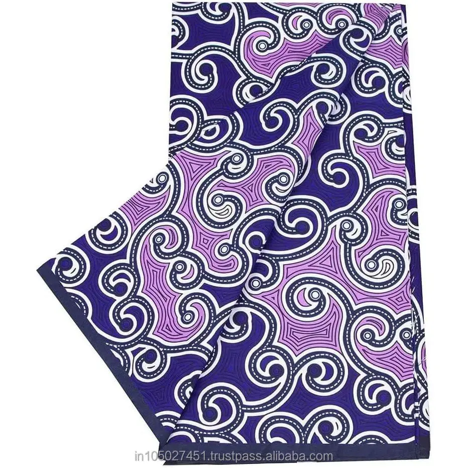 Custom African Wax Print Durable Polyester Fabric Vibrant Patterns Long Lasting Wearable Cotton for Fashion Outfits and Apparel