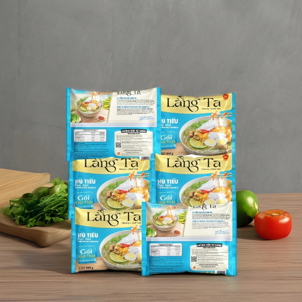 Instant Seafood Rice Noodles with real seafood sauce convenient meal ISO HACCP Vietnam factory OEM instant noodles Asian Food