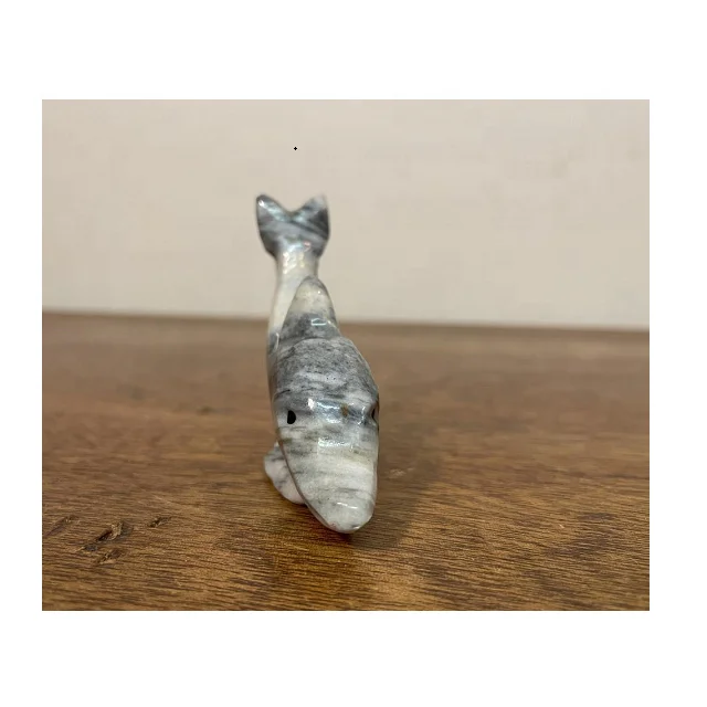 Best Price Custom Size Dolphin Shape Onyx Figurine Hand Carved Stone Animal Decoration Angel and Gifts Style for Christmas