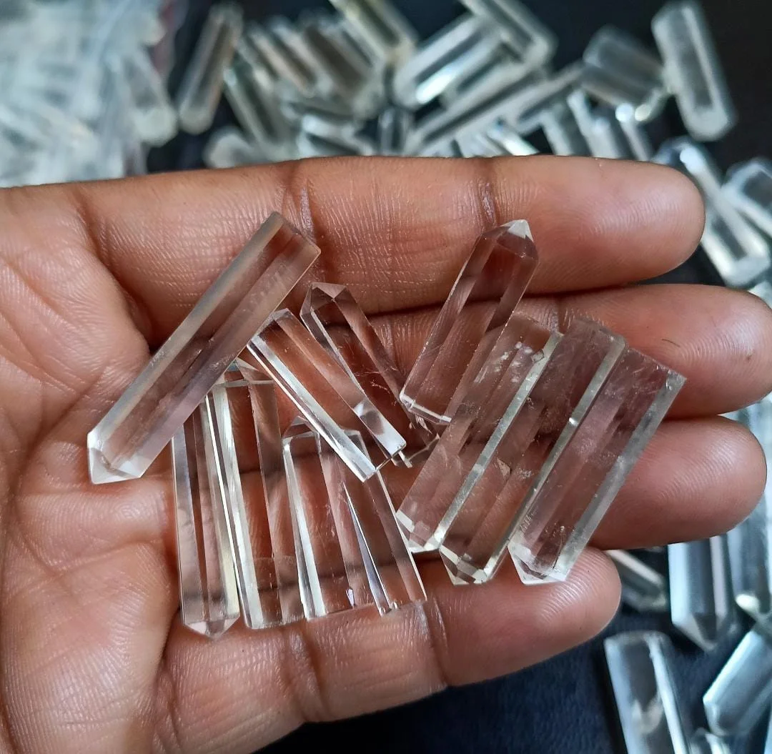 High Quality Hand Craved Crystal Clear Pencils Point Healing Wand Tower healing  wand stone Agate Stones