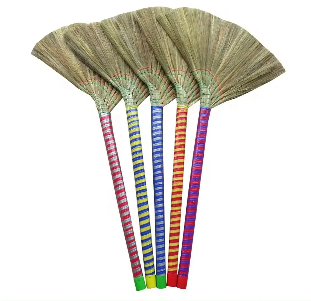 Handmade Vietnam Soft Broom with Colored Handle/ Straws brooms/ Brooms Vietnam