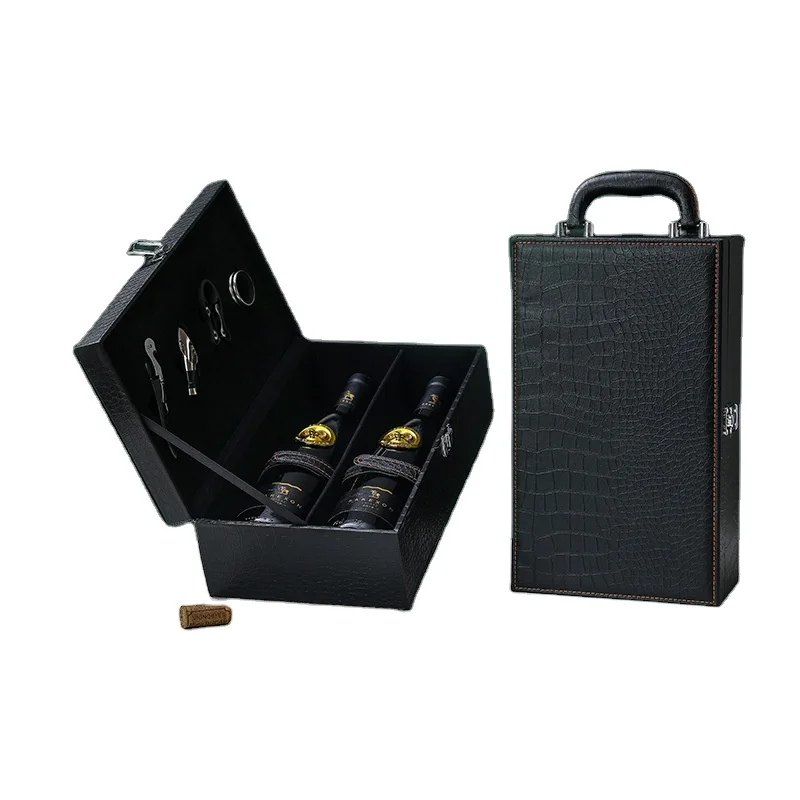 Hot Sale Nice Gift For 2 Bottle Red Wine Box For Shipping Packaging Wine Boxes