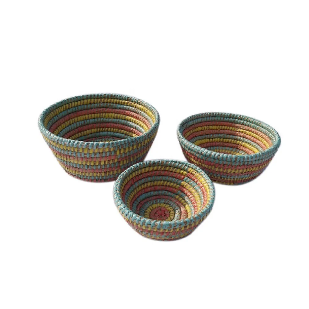 Stranded quality customized products of Kans Grass eco-friendly handmade Cheap Price Round Fruit basket.