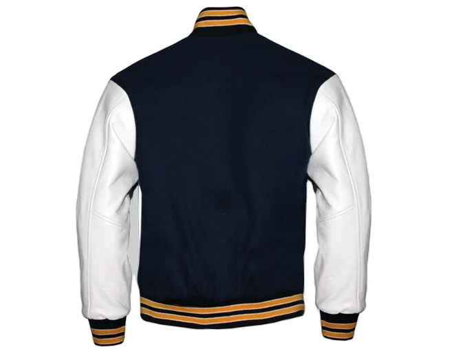 Оптовая продажа Мужская шерстяная куртка Letterman с нашивками из синели кожаный рукав Versity