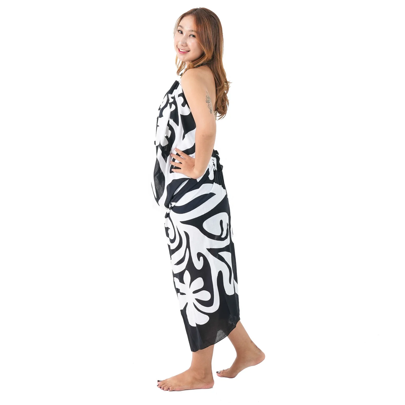 New fashion design Women Beach dress sarongs flower hand painted beach cover up swimwear beachwear manufacture from Indonesia