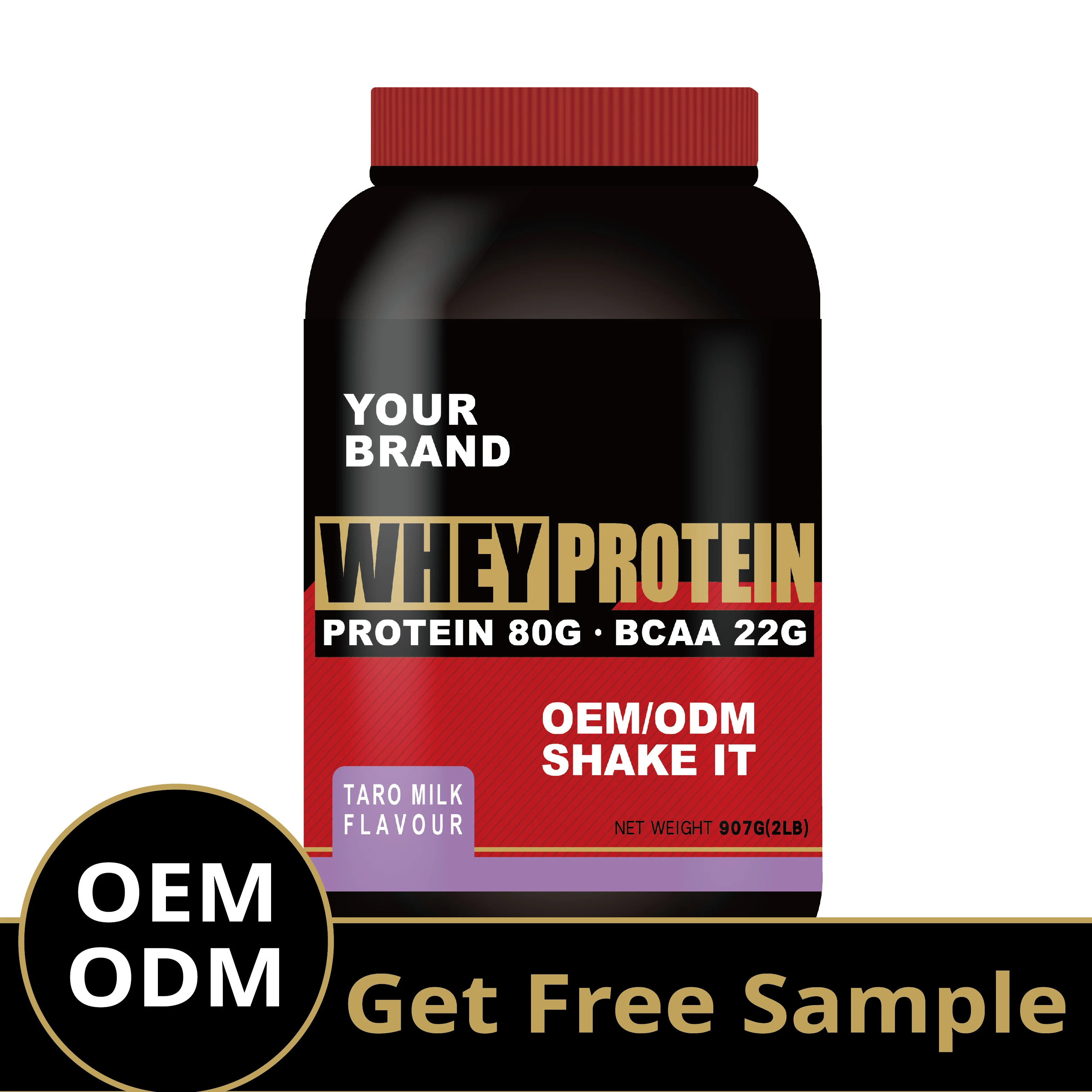 Customize whey protein powder 100% whey taro milk Flavor 2LB