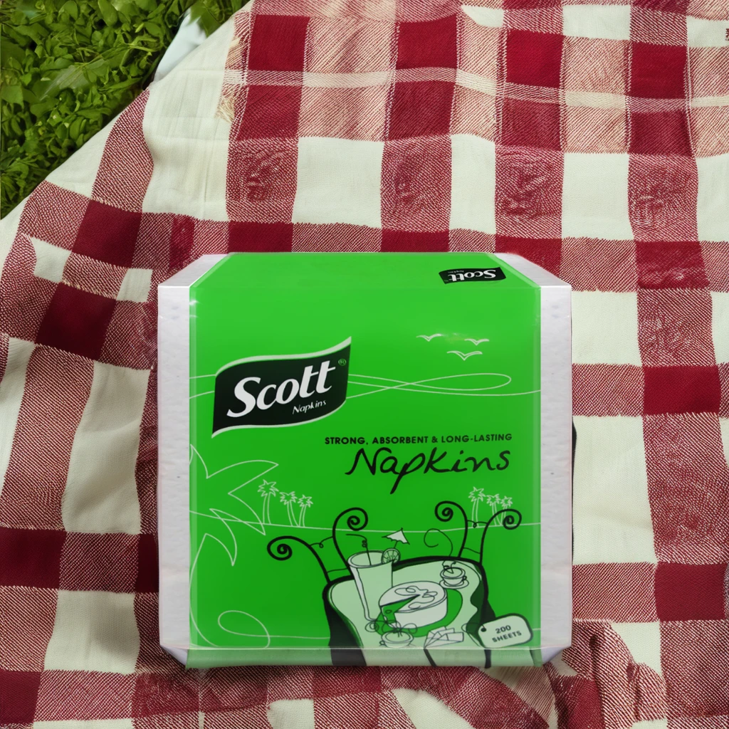 Virgin Wood Pulp 1-Ply Paper Napkins and Serviettes Cocktail and Restaurant Use Bag Style Tissue