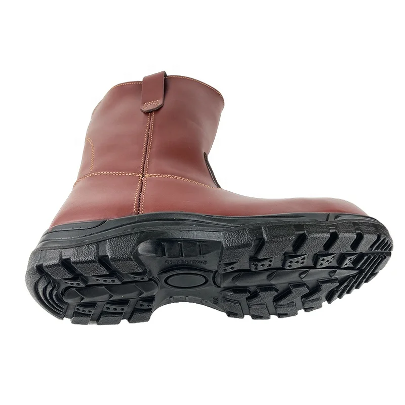 Cheap Footwear Production Composite Toe Knee Oil Field Safety Boots Brown Non Slip Chemical Resistant High Top Safety boots S3