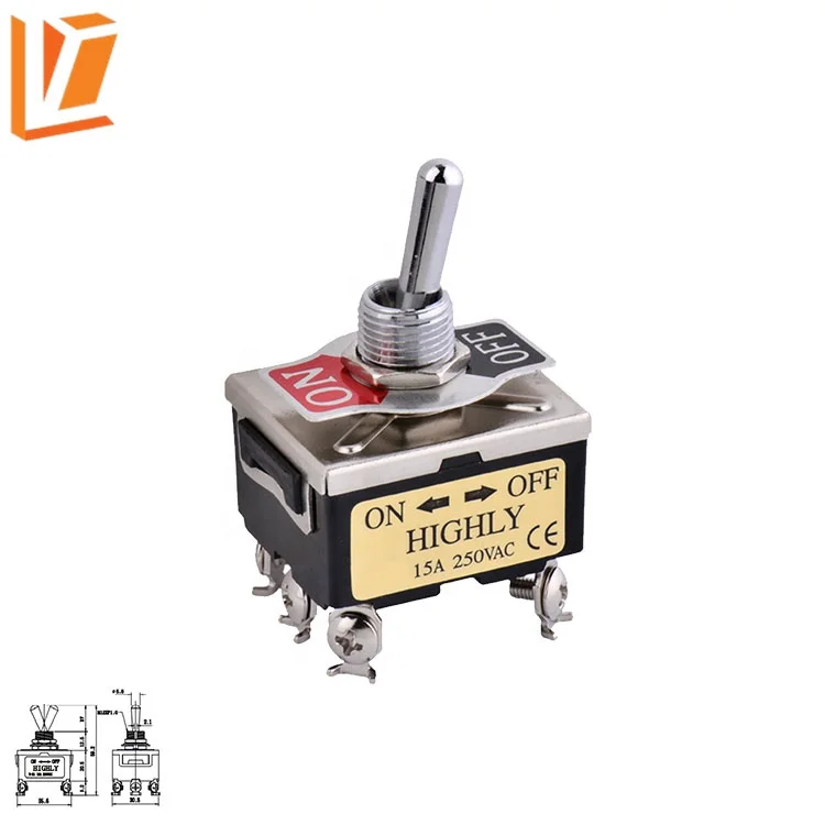  T-12BS 3P ON-SPDT латунь тумблер рокер